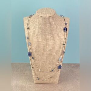 Loft Outlet Blue Breeze Long Layered Bead Necklace